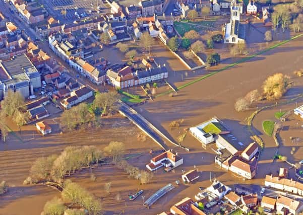 Aerial picture over the North Yorkshire town of Tadcaster, where flooding has occurred. Picture: Ross Parry
