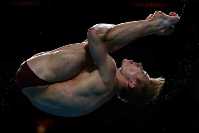 Yorkshire's Jack Laugher during the Men's 1m Springboard Diving at the Royal Commonwealth Pool in Edinburgh, during the Glasgow 2014 Commonwealth Games.