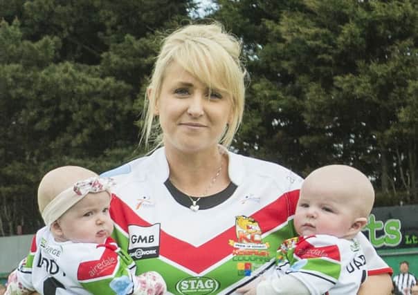 Lizzie Jones with twins Bobby and Phoebe