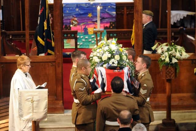 The Funeral of second World War veteran Harry Thrush, at St Marys Parish Church, Beeston, Leeds. Picture by Simon Hulme
