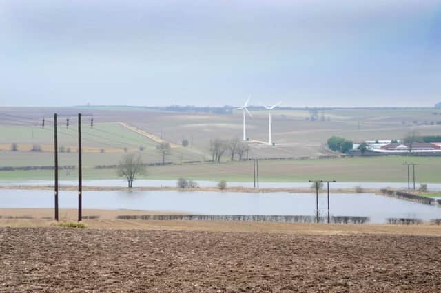 Flooded farm land around Burton Fleming