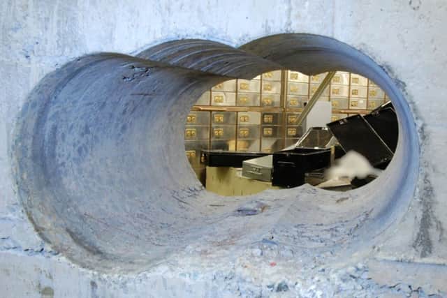 The tunnel leading into the vault at the Hatton Garden Safe Deposit company