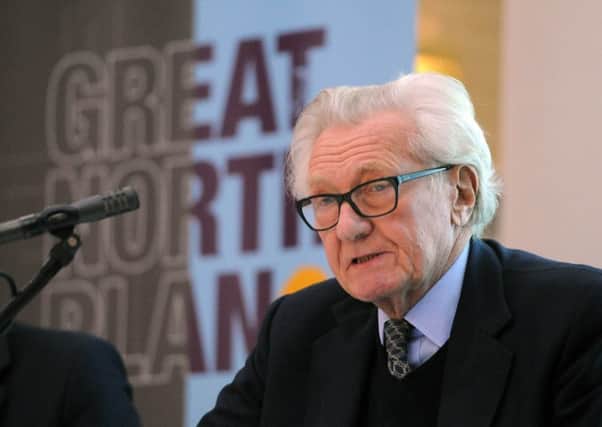 Lord Heseltine speaking at the IPPR North event in Leeds today