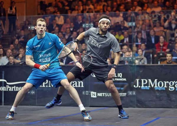 Nick Matthew, left, was edged out by Egypt's world No1 Mohamed Elshorbagy