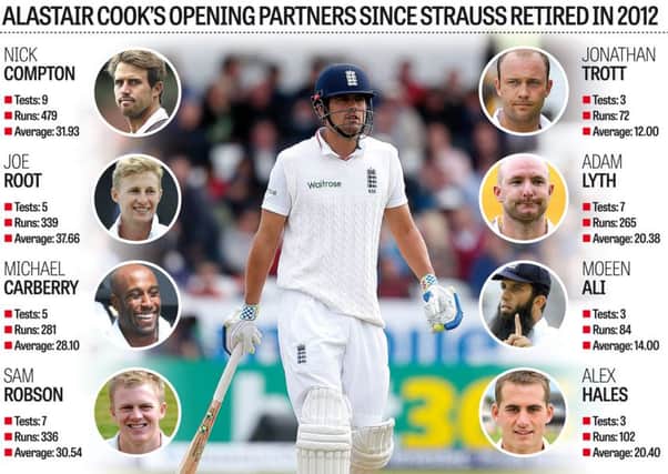 Who is the best option for opening alongside captain Alastair Cook? Graphic:Graeme Bandeira.