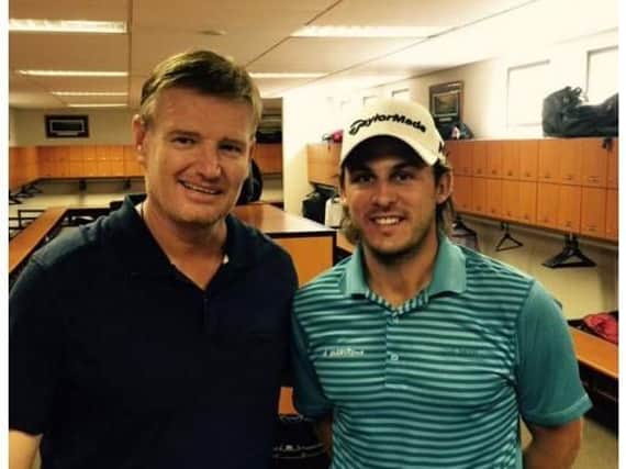 Chris Hanson had his picture taken with four-time major winner Ernie Els.