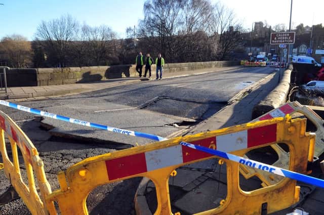 Elland Bridge was severely damaged in the Boxing Day floods