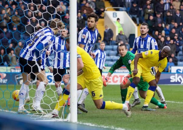 Charlie Taylor scores for Leeds but the goal is controversially dissallowed. (Picture: Simon Hulme)