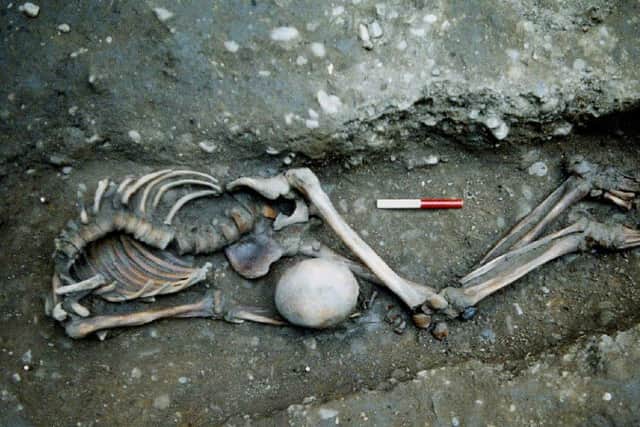 One of the skeletons excavated by the York Archaeological Trust at Driffield Terrace in York
