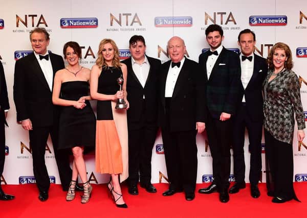 The Cast of Downton Abbey with the award for Best Drama in the pressroom at the National Television Awards 2016 held at The O2 Arena in London. PRESS ASSOCIATION Photo. Picture date: Wednesday January 20, 2016. Photo credit should read: Ian West/PA Wire