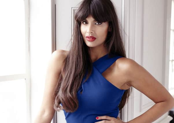 Jameela Jamil models a Simple Be dress