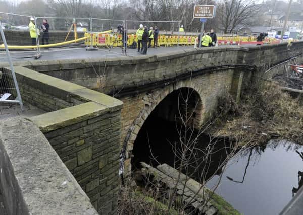 Some of the damage to Elland Bridge caused by the Boxing Day floods.