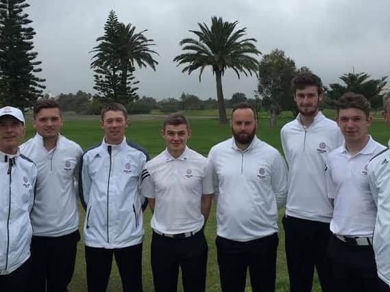 Shipley's Will Whiteoak, third right, with his England A team-mates.