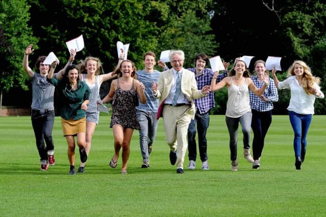 A-level results day at Bootham School, which was one of the strongest performing schools in York.