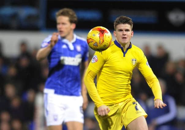 Sam Byram bowed out as a Leeds United player in the 2-1 defeat away to Ipswich Town (Picture: Bruce Rollinson).