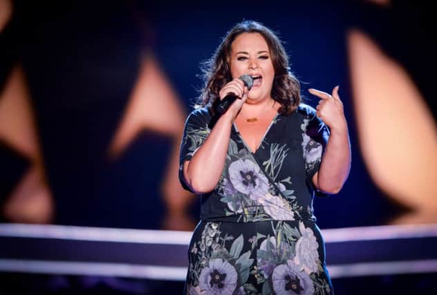 Brooke Waddle performing on The Voice