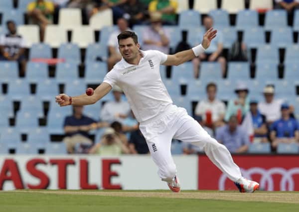 unhappy: James Anderson shows the strain at Centurion yesterday as he continued in the Test series against South Africa, causing Geoffrey Boycott to question whether he should be dropped. Picture: AP