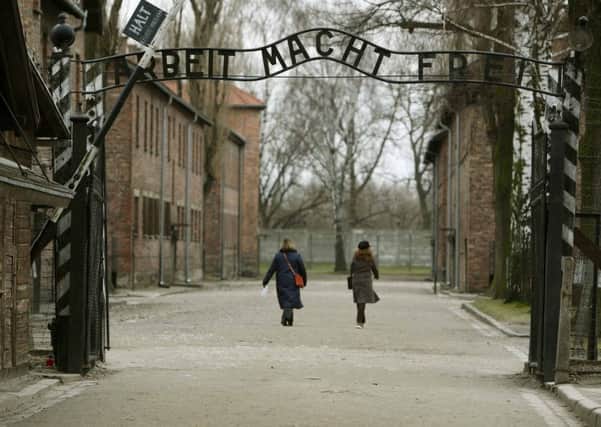 The gates to the Auschwitz concentration camp.