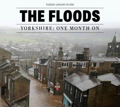 The front page of today's The Yorkshire Post special floods supplement.