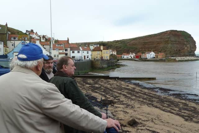 Yorkshire MEP Tiothy Kirkhope with local residents at Staithes