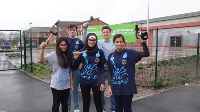 Pupils from Hymers College have partnered with Emmaus Hull, a homeless Charity and are helping to set up the new Emmaus Community in time for the new year.(l-r) Huul, Nashra Maheen, Jonathan Field, Hoda Hamod, Logan Culliney, Sara Ashraf   All are 17 years old and are at Hymers College.