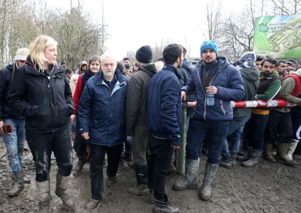 Jeremy Corbyn visits the Calais migrants camp.