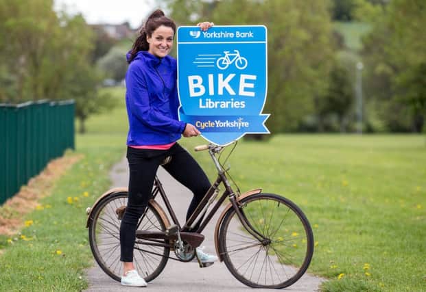 Cyclist Lizzie Armitstead promotes Yorkshire Bank's Bike Libraries. Picture: SWPix