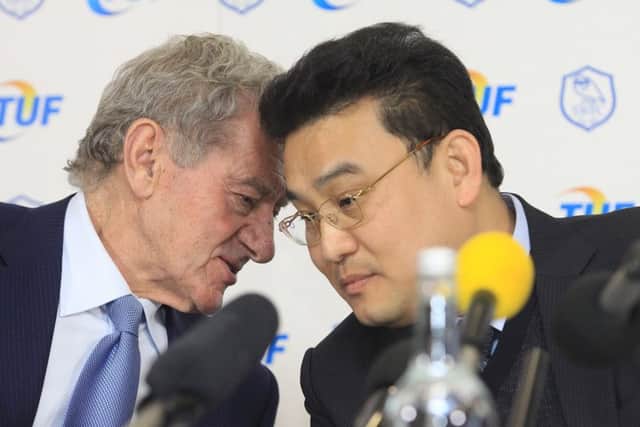MUTUAL ADMIRATION: Dejphon Chansiri, right, with former Sheffield Wednesday owner Milan Mandaric.