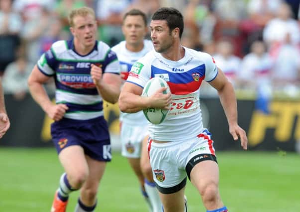 Richard Mathers, in action for Wakefield against Bradford in 2014.