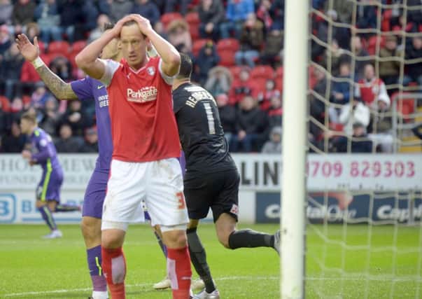 Lucciano Becchio holds his head after a chance goes begging against Charlton (Picture: Gary Longbottom)