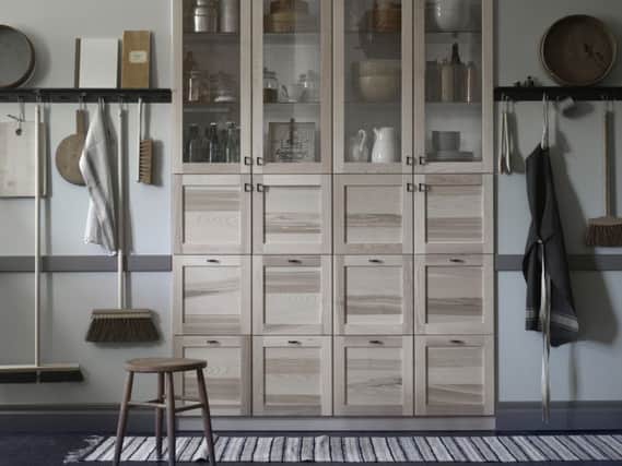 Ikea's new Tohrhamn range of ash kitchen units can be used anywhere in te house. Doors from Â£28 each