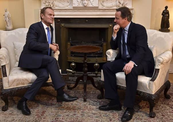 David Cameron met with Donald Tusk on Sunday night