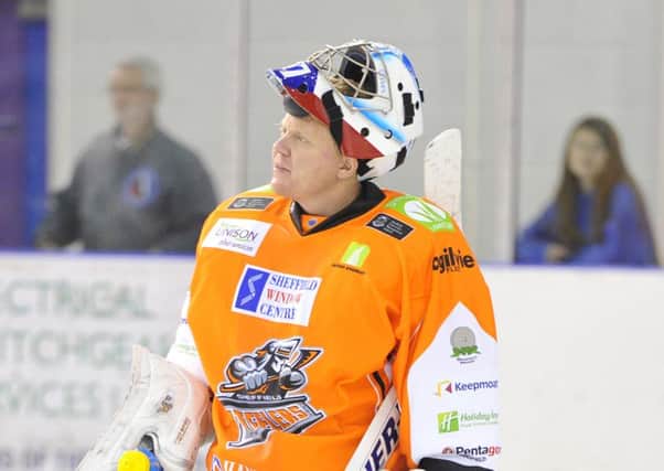 Marek Pinc, the No 1 choice goalie could return for Sheffield Steelers at Belfast Giants on Tuesday night. Picture: Dean Woolley.