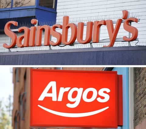 Undated file photos of the store logos of Sainsbury's, which has launched a Â£1.3 billion bid for Home Retail Group, owners of Argos and Homebase. PRESS ASSOCIATION Photo. Issue date: Tuesday February 2, 2016. See PA story CITY Sainsbury. Photo credit should read: PA Wire