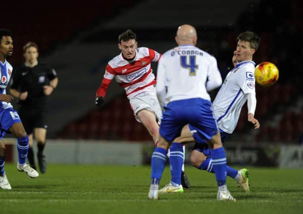 Liam Mandeville scores Rovers' goal. Picture Bruce Rollinson
