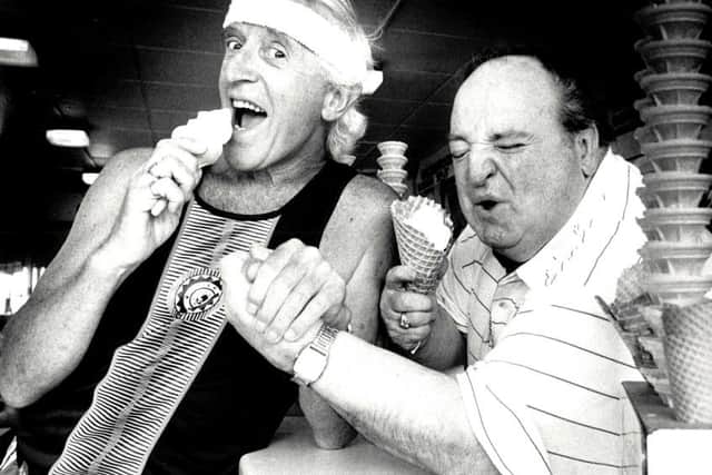 Jimmy Savile and Peter Jaconelli, who are suspected of abusing dozens of young victims in Scarborough