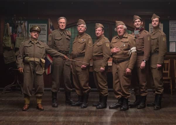 Toby Jones, Bill Nighy, Tom Courtenay, Bill Paterson, Michael Gambon, Blake Harrison, Danny Mays in Dad's Army. PA Photo/Universal.