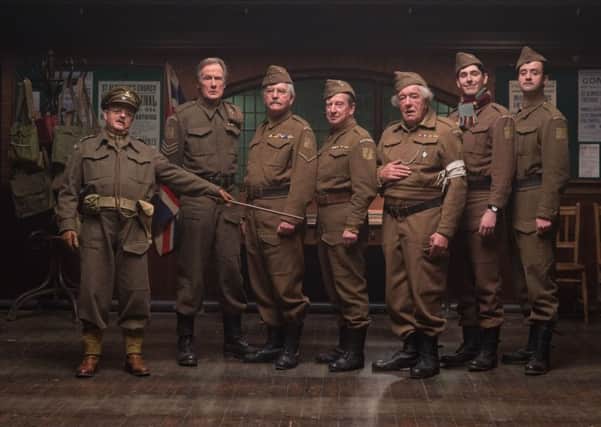 Toby Jones, Bill Nighy, Tom Courtenay, Bill Paterson, Michael Gambon, Blake Harrison, Danny Mays in Dad's Army. PA Photo/Universal.