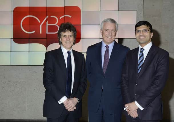 (L-R) Jim Pettigrew, Chairman, CYBG PLC; David Duffy, CEO, CYBG PLC; Nikhil Rathi, CEO, London Stock Exchange