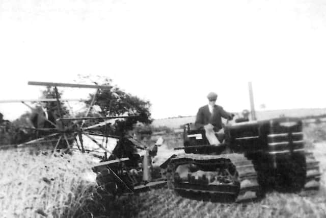 Tom Ward on an International Crawler in the early 1940s in a photograph sent in David Ward.
