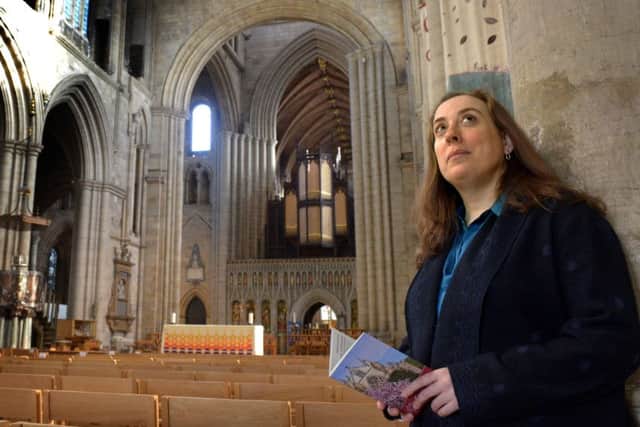 Julia Barker, director of operations inside Ripon Cathedral.