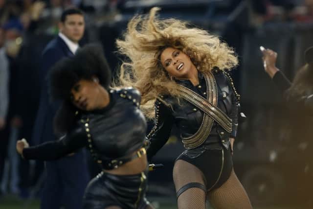 Beyonce performs during halftime of the NFL Super Bowl 50 football game in Santa Clara, Calif. (AP Photo/Matt Slocum, File)