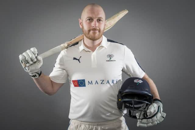 Andrew Gale with Yorkshire's 2016 County Championship kit.