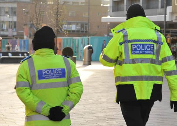 Community Support Officers patrol the city centre in Sheffield.