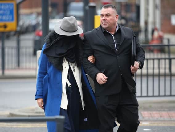 Rochelle McEwan arrives at Leeds Magistrates Court. Picture: Ross Parry Agency