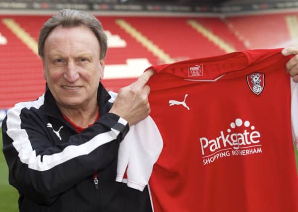 Neil Warnock is unveiled as the new manager of Rotherham United at the New York Stadium (Picture: Dean Atkins)