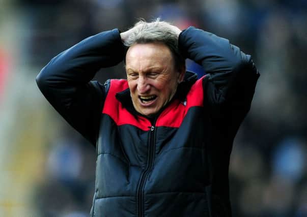 New Rotherham United manager Neil Warnock shows his frustration following the dismissal of Joe Mattock (Picture: Jonathan Gawthorpe).