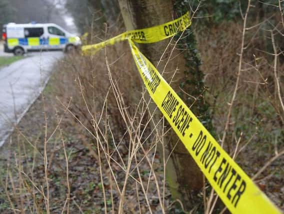 The crime scene, near Harlow Moor Road.
