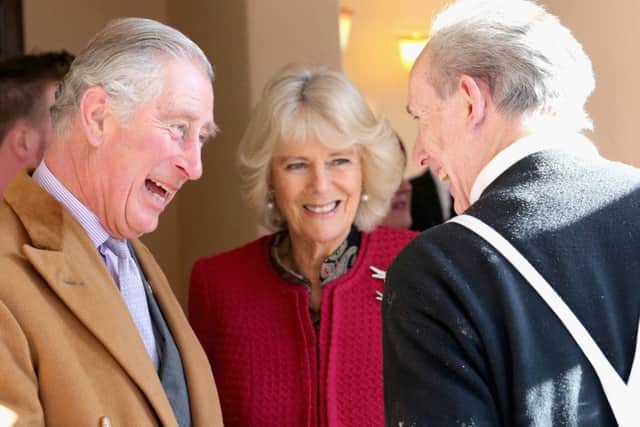 The Prince of Wales and the  Duchess of Cornwall visit the New Inn in The Square as they meet residents and business owners of Stamford Bridge
