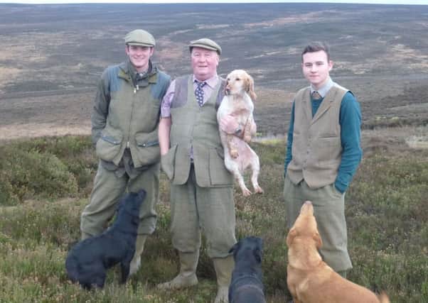 From left, gamekeepers Anthony Orr, George Thompson and Bradley Collis.